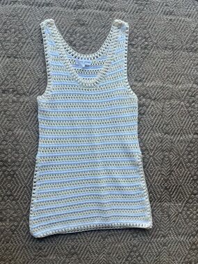 Apiece Apart Crochet Knit Tunic Mini Dress Cream Womens Size M
